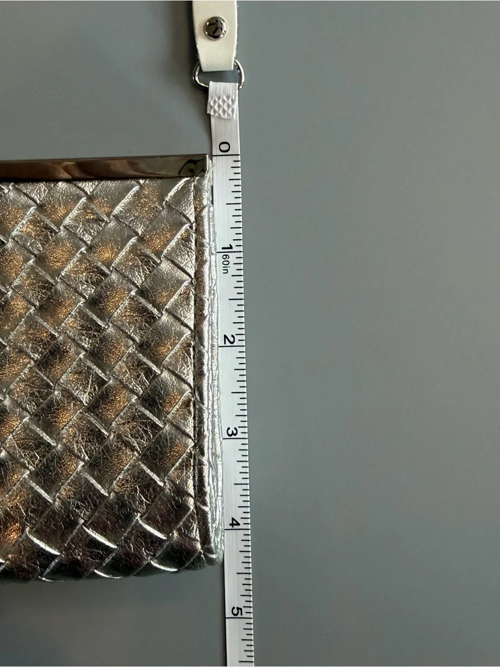 Silver Woven Clutch Purse - Snap Clasp - Evening Bag/Clutch 8.25” X 4.25” X 1.25